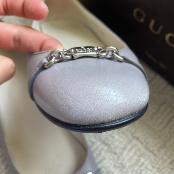 Gucci Gray Leather Flats 38.5 - Picture 6 of 6